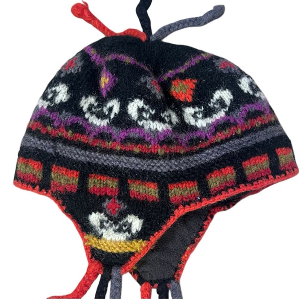 Boulder World Wool Earflap Beanie Fleece Lined Tassels Ski Snow Winter Hiking - Picture 2 of 7